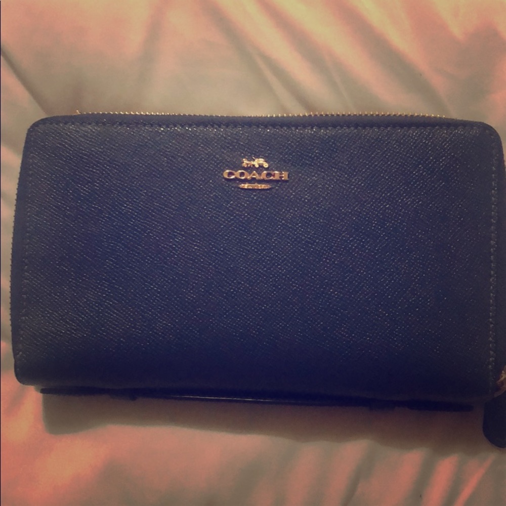 Coach double zip wallet